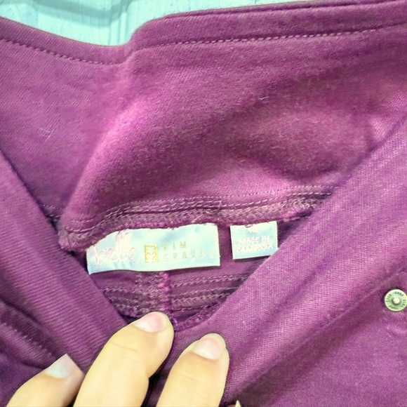 Belle by Kim Gravel burgundy Boot Cut pulled up Pants size 10 - Picture 3 of 6